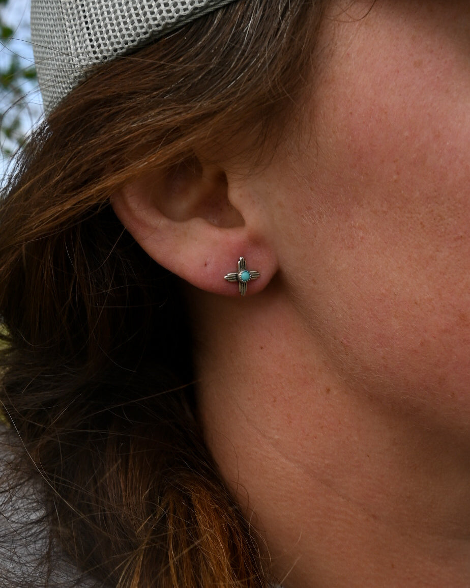 Turquoise Zia Studs image 1
