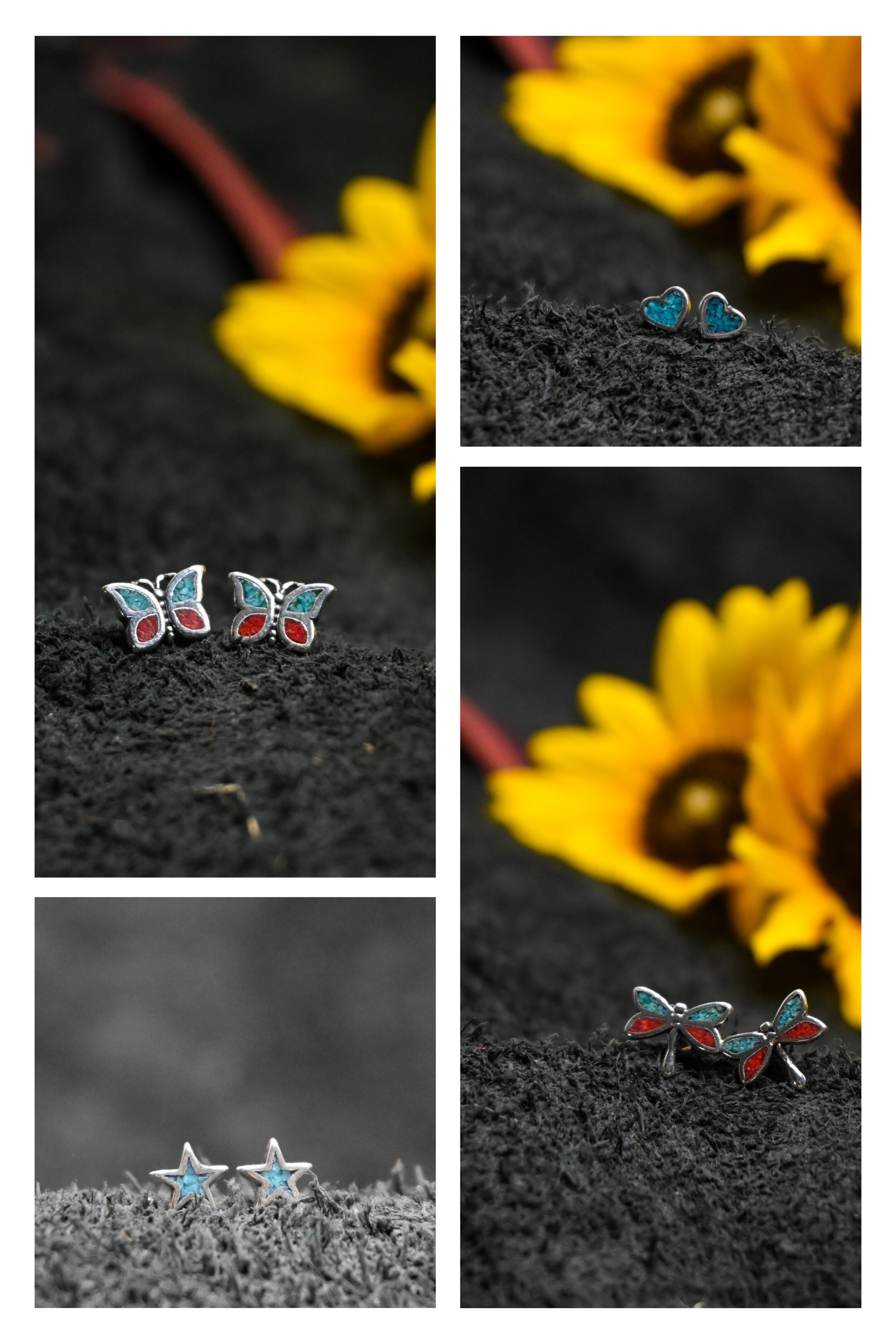 Silver Studs with inlay  image 0