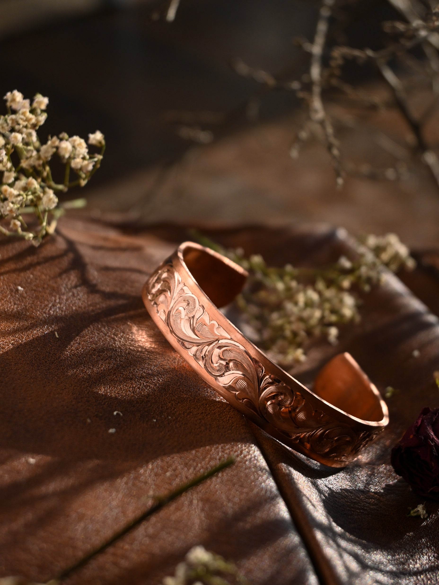 Prairie Rose Copper Cuff 1/2”