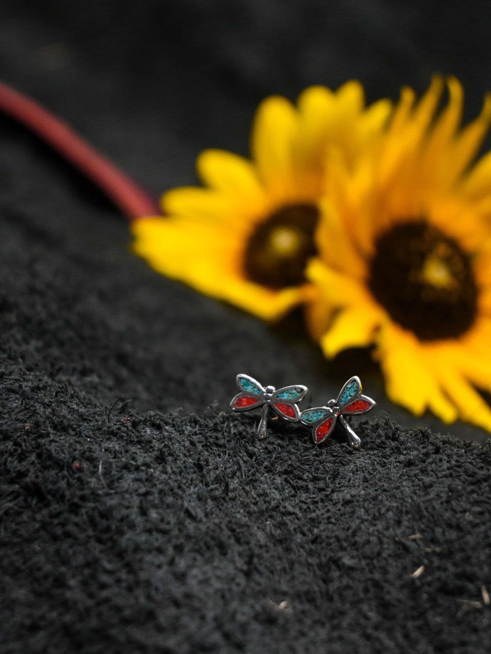 Silver Studs with inlay  image 1