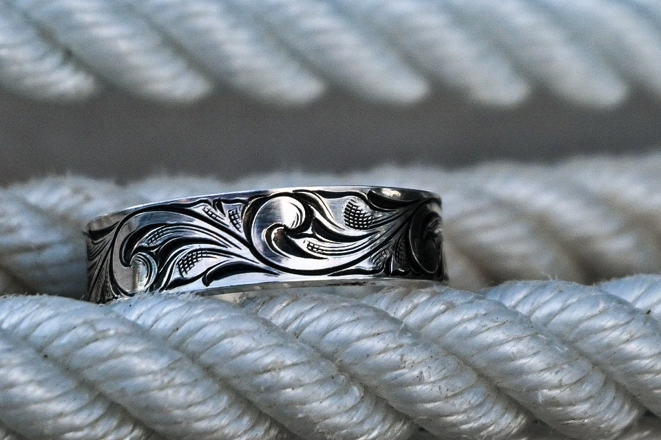 6mm Engraved Silver Band: Made to Order image 0