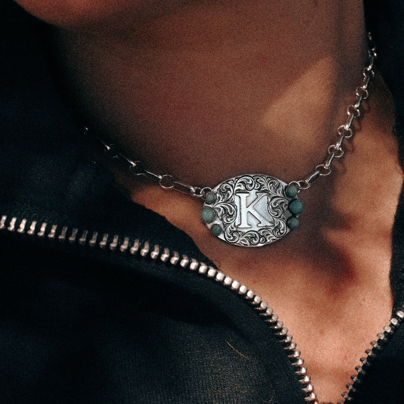 Ready to ship: Engraved Breakaway Necklace “K” image 3