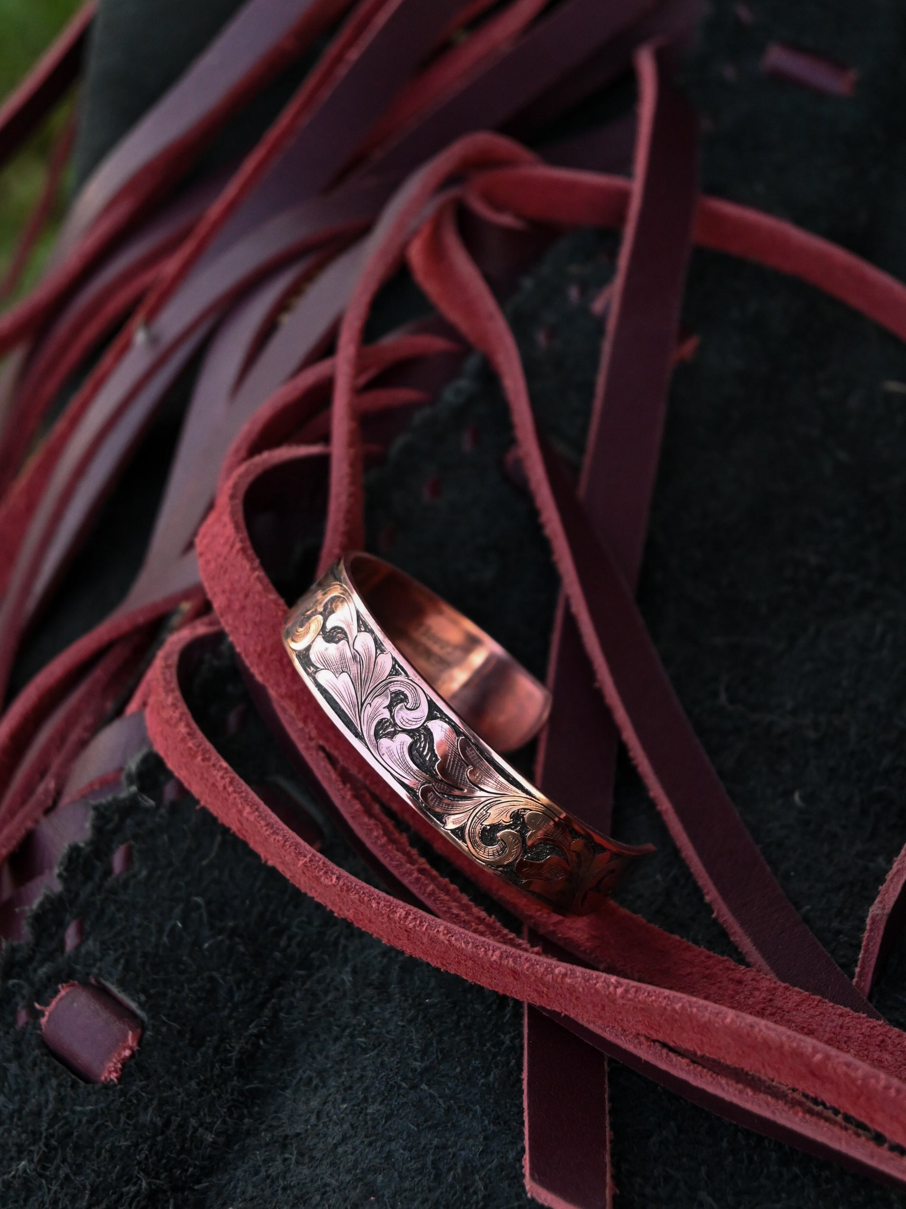 Gun Style Engraved copperbracelet  image 0