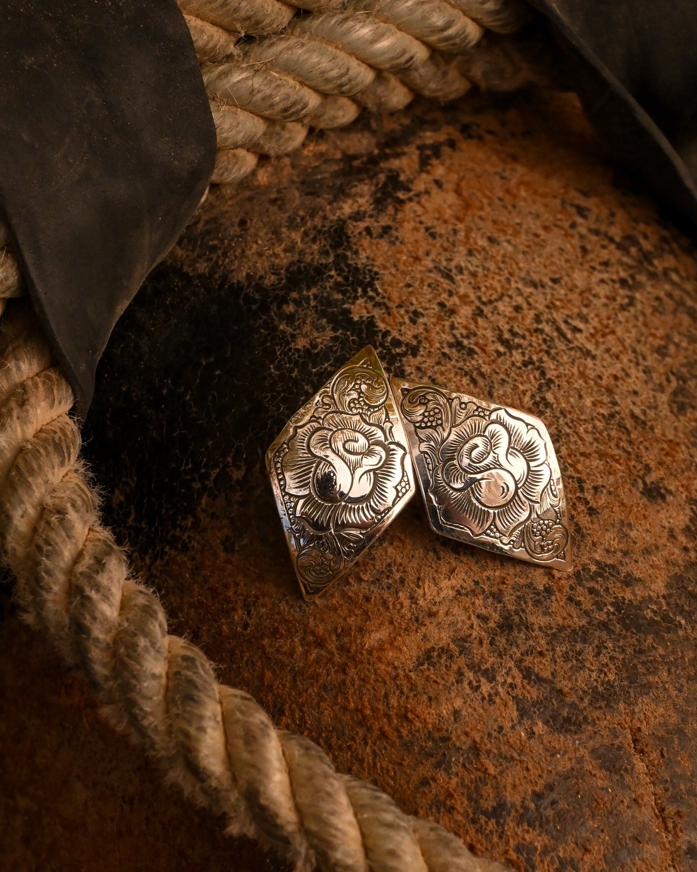 Scrolls & Roses Studs image 0