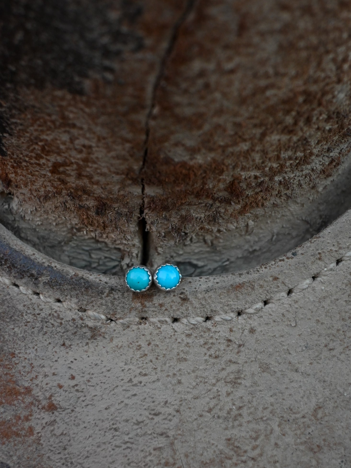 4mm Kingman Turquoise Studs image 0