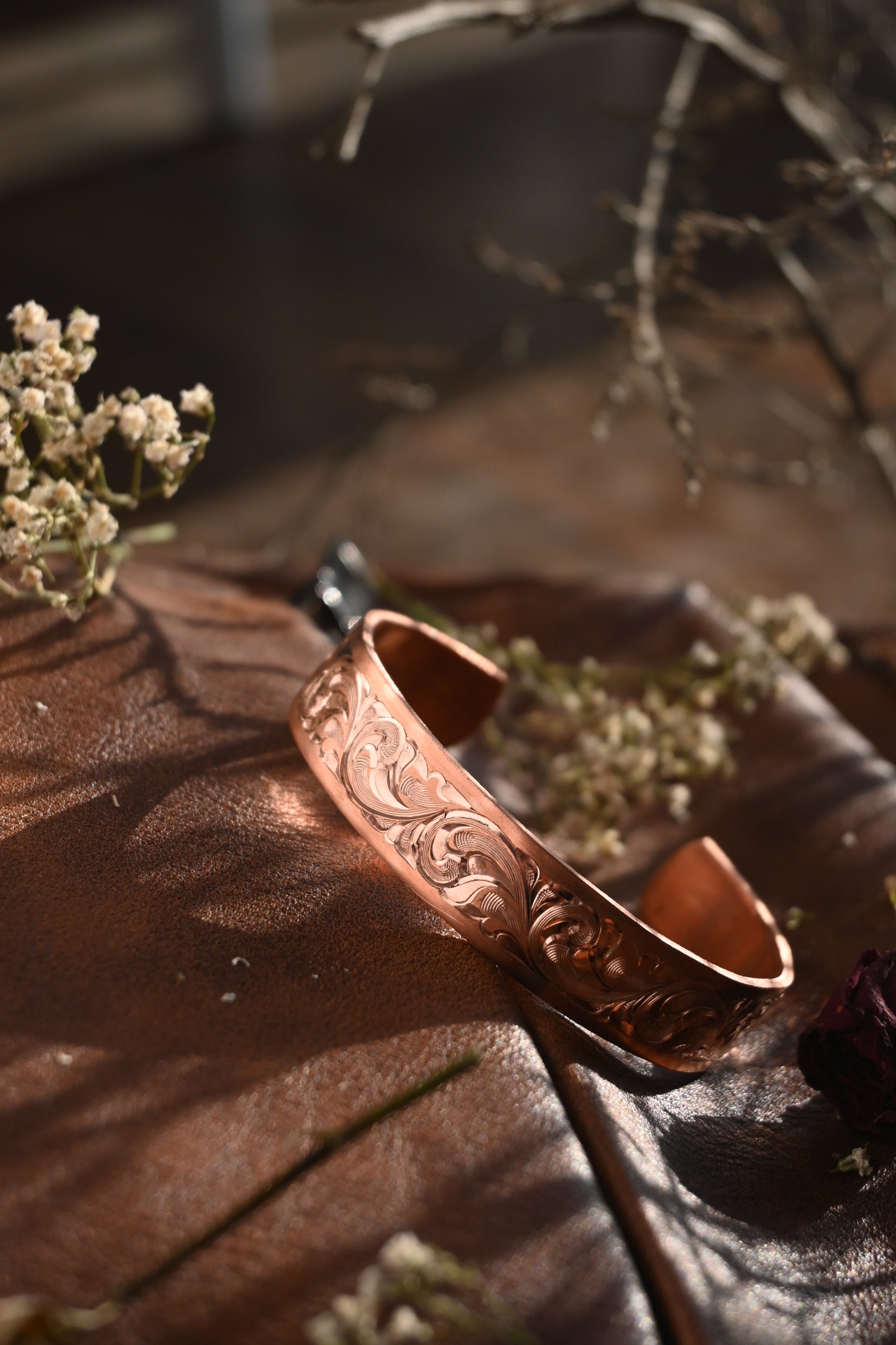Prairie Rose Copper Cuff 1/2”