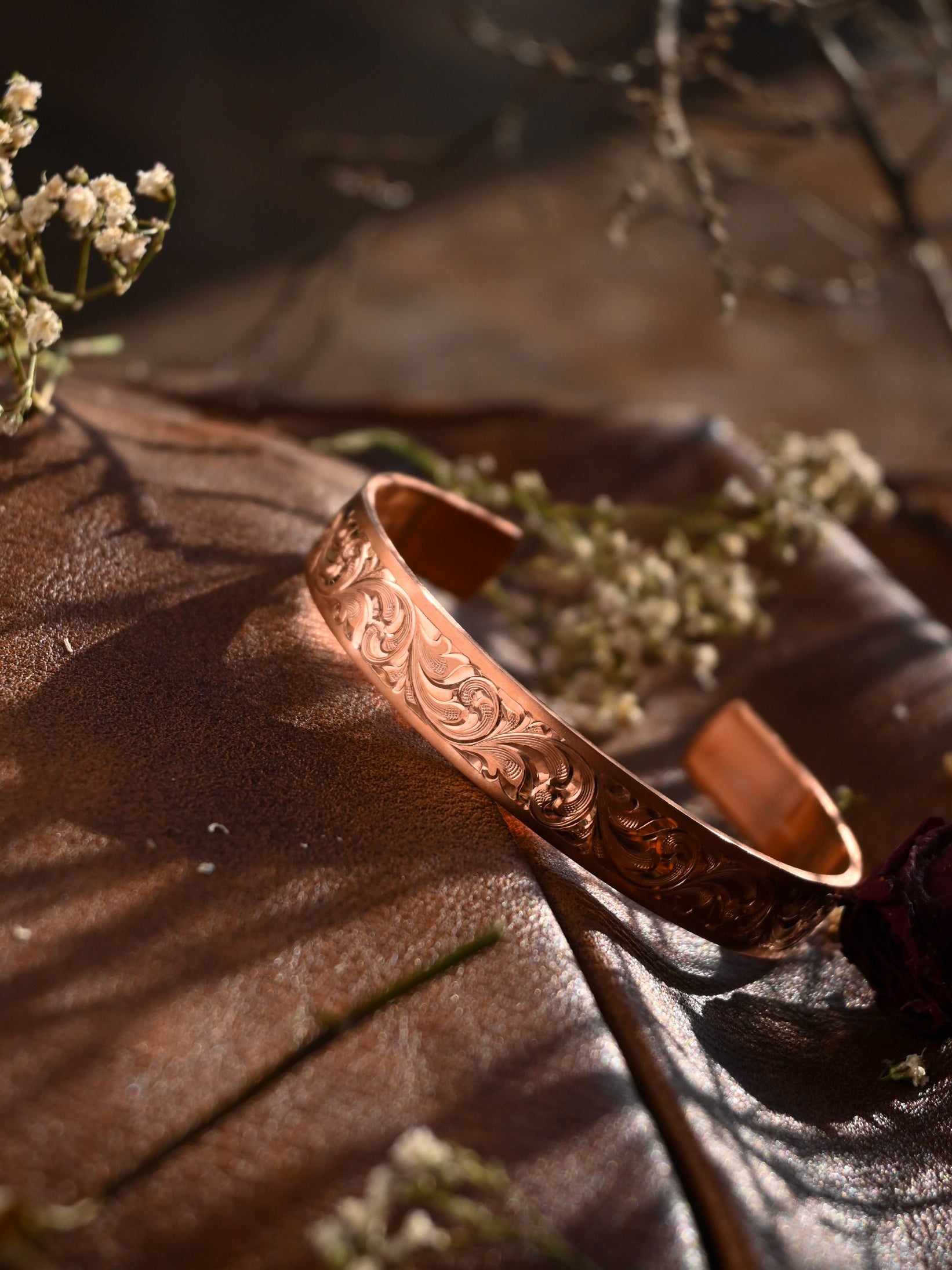 Prairie Rose Copper Cuff 3/8”