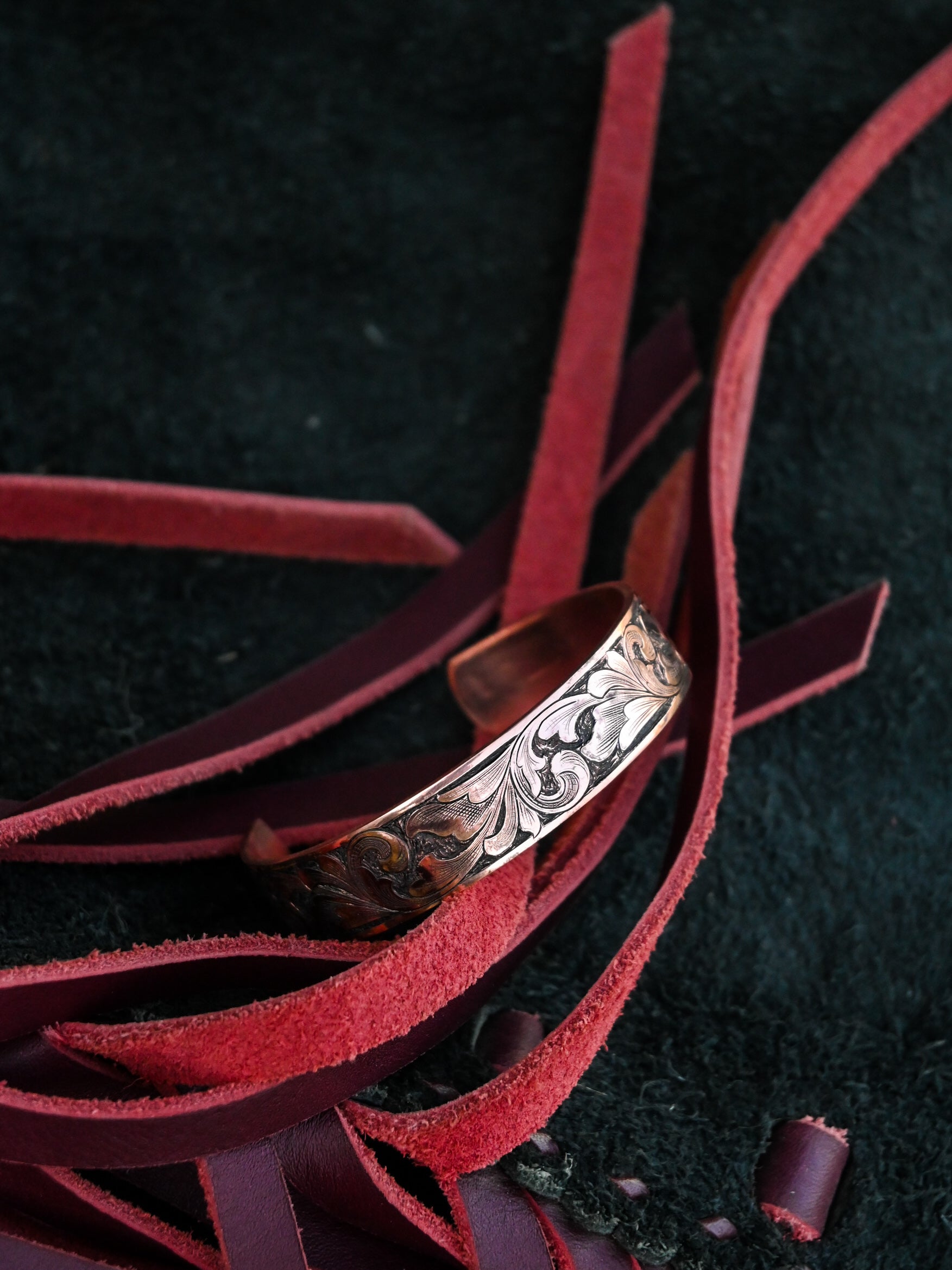 Gun Style Engraved copperbracelet  image 1