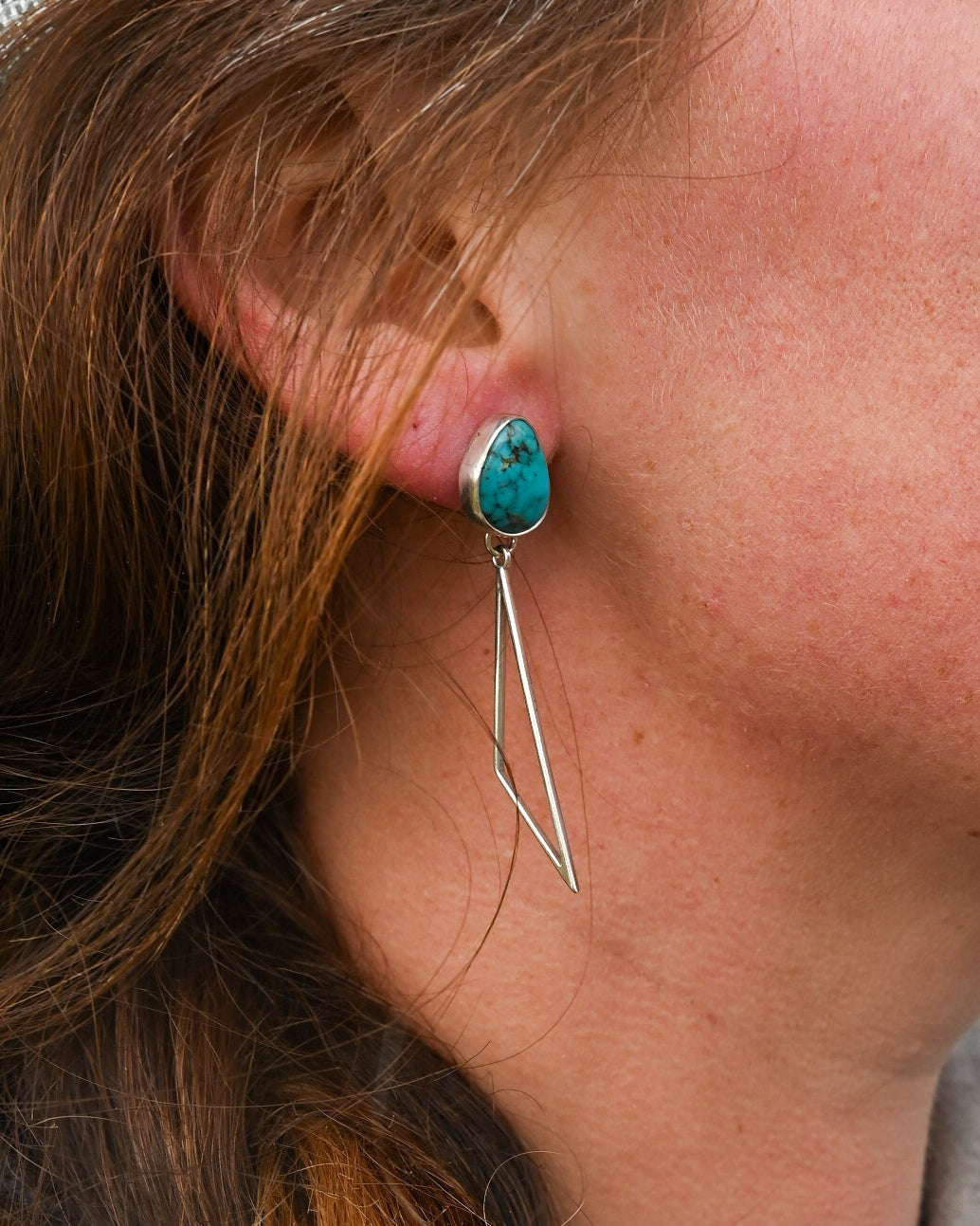 Kingman studs with triangle dangles image 2