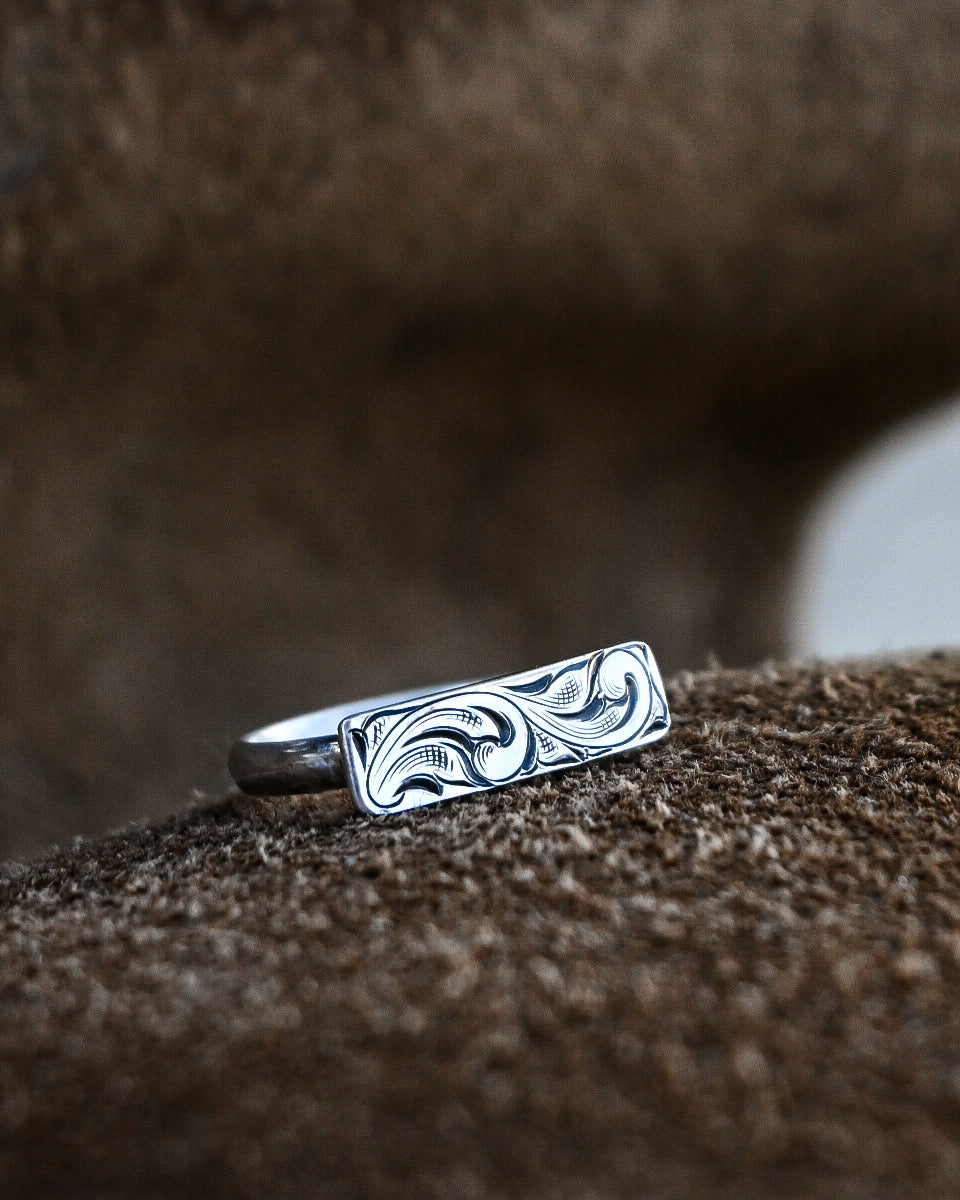 Engraved Bar Ring image 0