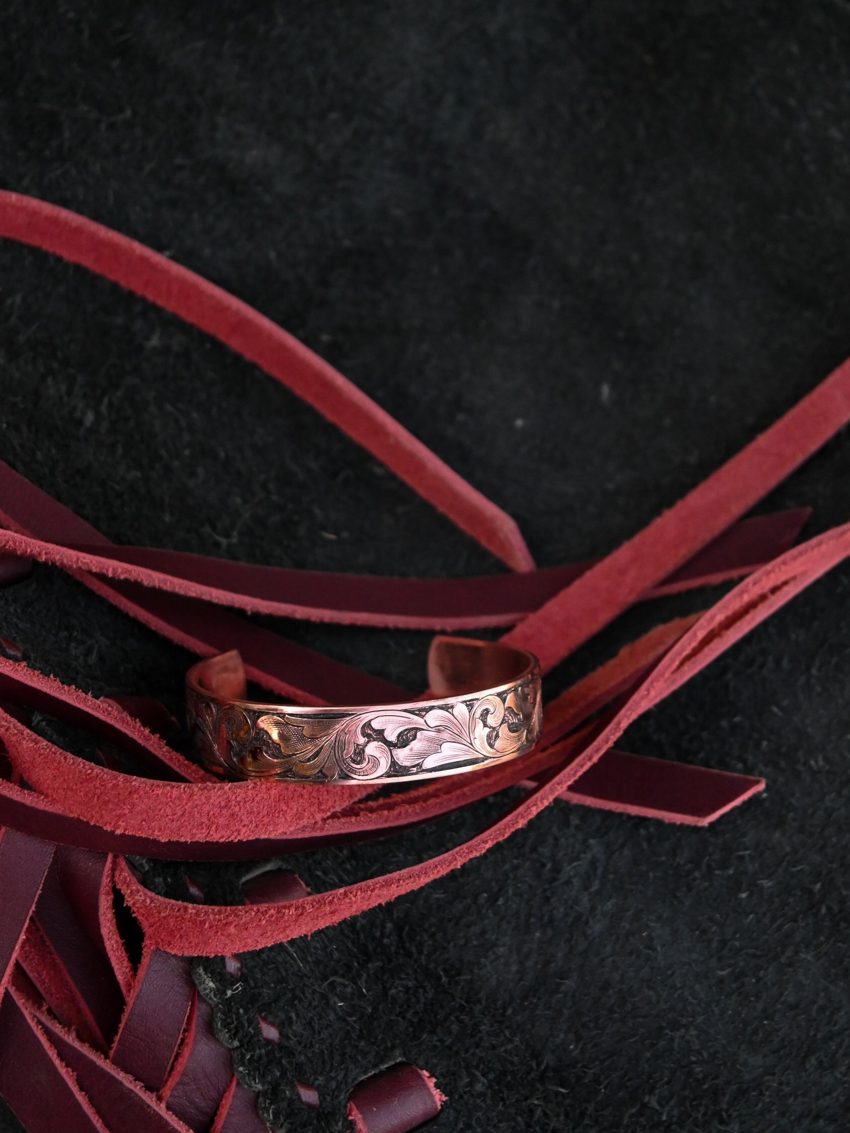 Gun Style Engraved copperbracelet  image 2