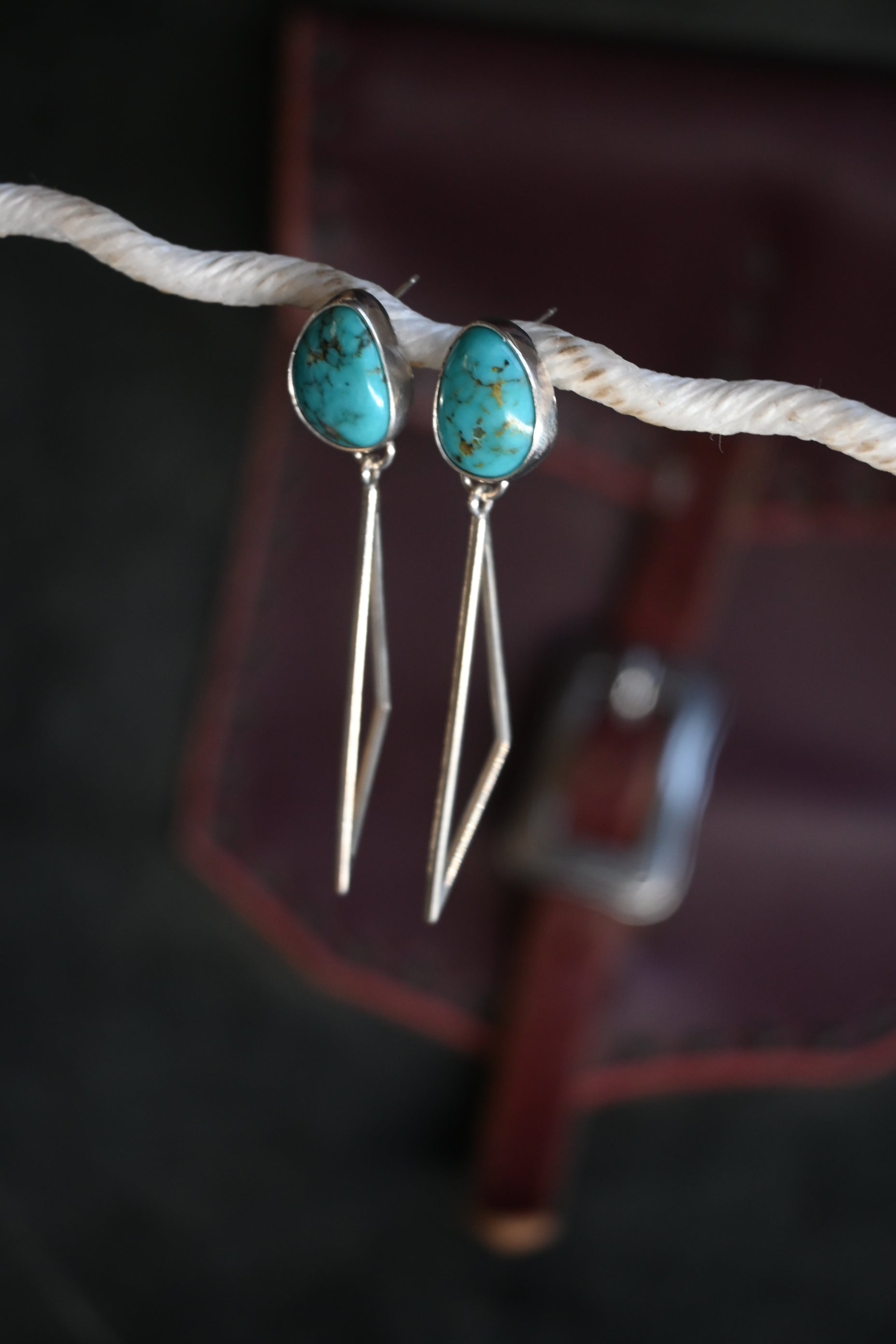 Kingman studs with triangle dangles image 1